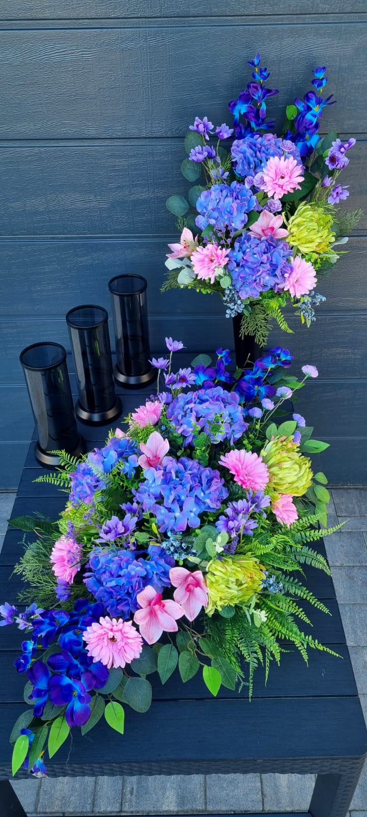 Kompozycja nagrobna - fioletowa